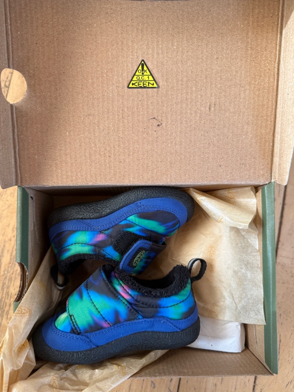 Keen Kids Blue & Green Tie-Dye Slip-On Baby Shoes